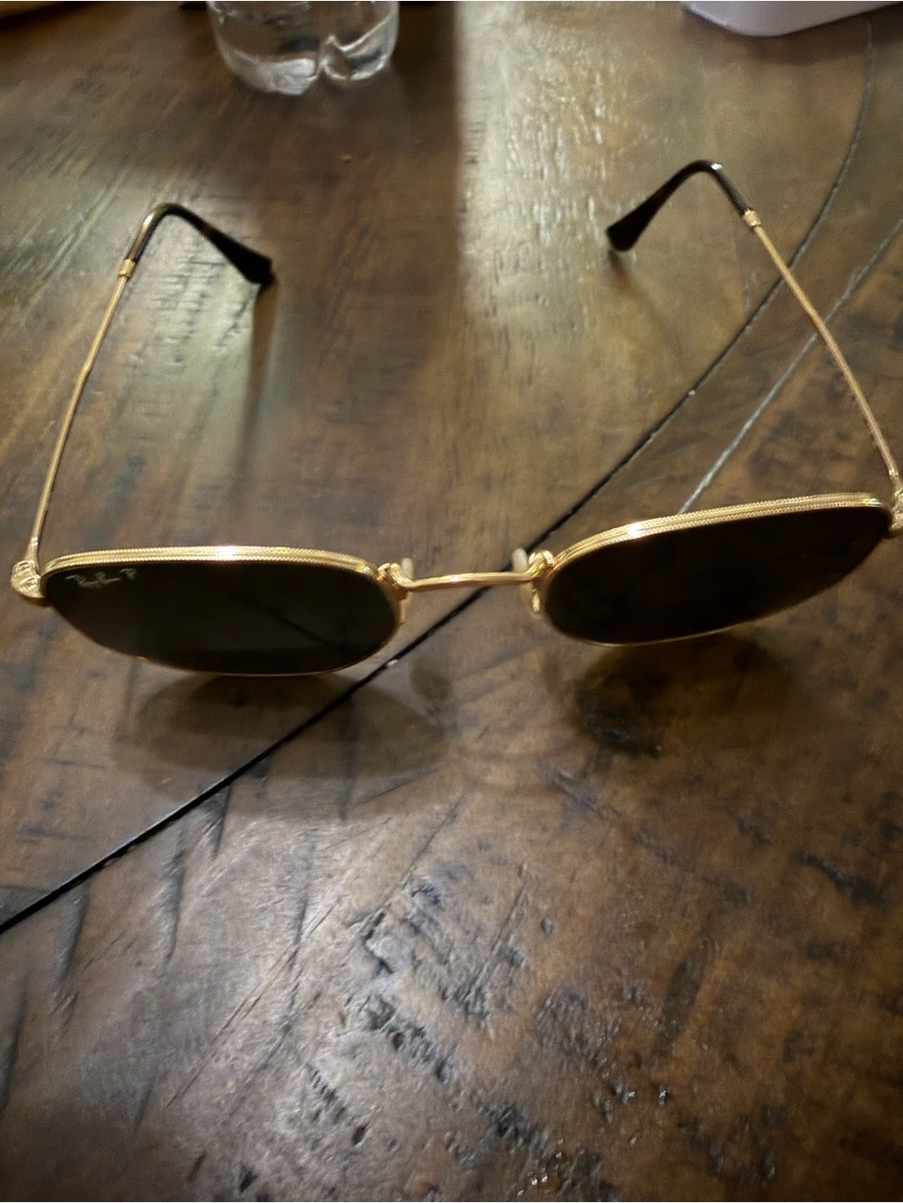 Ray-Ban Gold Frame Sunglasses with Black Lenses - Picture 3 of 5